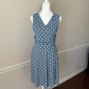 41 Hawthorn Blue Faux Wrap Sleeveless Dress Size Small